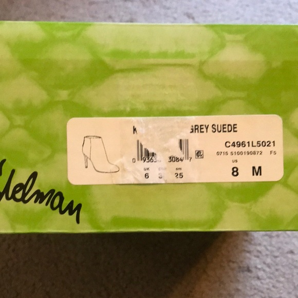 NEW Sam Edelman Gray Suede & Croc Heel Bootie - Picture 5 of 8